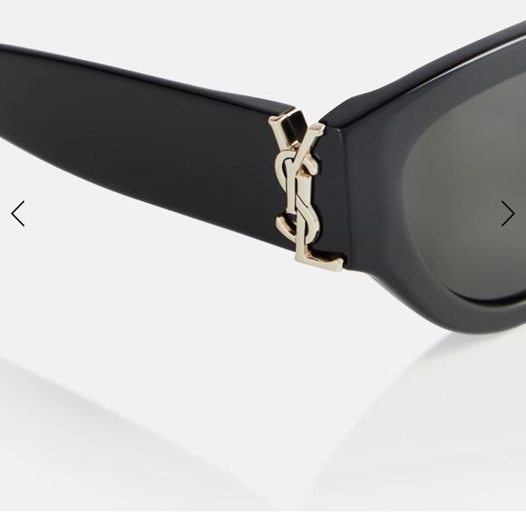 Saint Laurent Black Sunglasses with Gold Accents - Picture 4 of 7